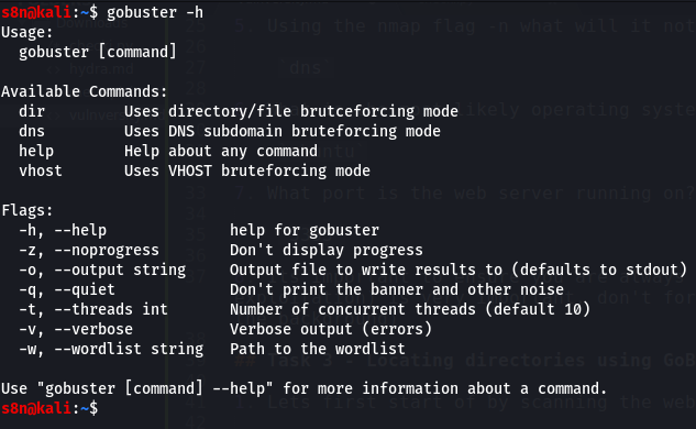 gobuster help
